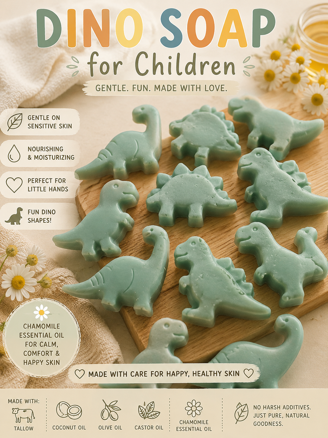 Dino Bar Soap - Blue